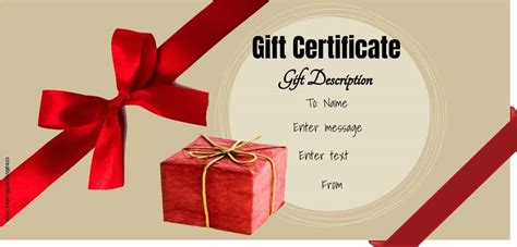 Printable Gift Certificate Template Free