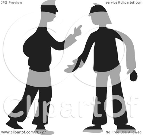 Royalty Free Rf Clipart Illustration Of A Black Silhouette Of Two Men