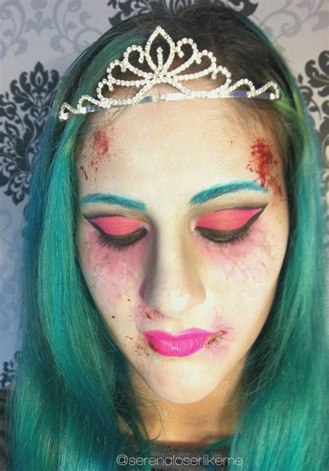 Draw a straight vertical line down the centre of the skull. Cartoon Zombie Princess - Halloween Makeup Tutorial · How ...