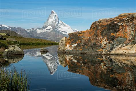 The Matterhorn Reflected In Stellisee Lake In The Swiss Alps