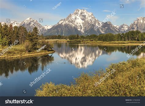 Mt Moran Reflected Oxbow Bend On Stock Photo 127083698 Shutterstock