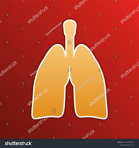 Human Anatomy Lungs Sign Golden Gradient Stock Vector Royalty Free