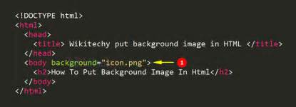 In html, background images are set using css. Html Body Tag - wikitechy