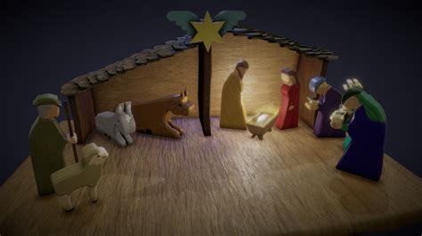 Nativity Scene Used Wooden Toys Download Free 3d Model By Mdsdesign