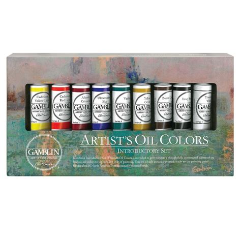 Gamblin Artist S Oil Colors Introductory Set Of 9 37ml With Painting