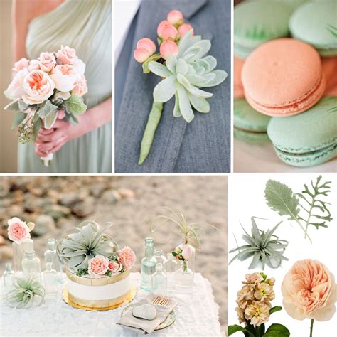 Peach And Sage Green Wedding Inspiration Mint Green Wedding Theme Sage