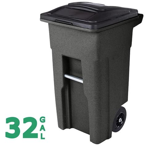 Toter 32 Gallon Greenstone Outdoor Trash Cangarbage Can With Quiet