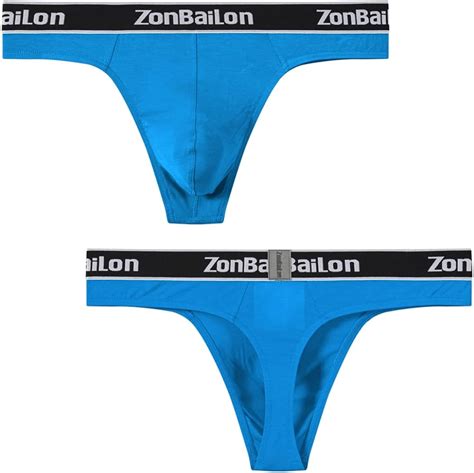 Buy Zonbailon Mens Sexy Low Rise Thongs G String Men Bulge Enhancing Comfort Stretch T Back Butt