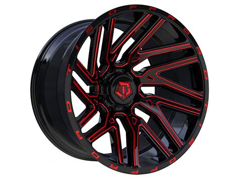 Tis Bronco 554bmr Gloss Black With Red Tint Accent 6 Lug Wheel 20x10