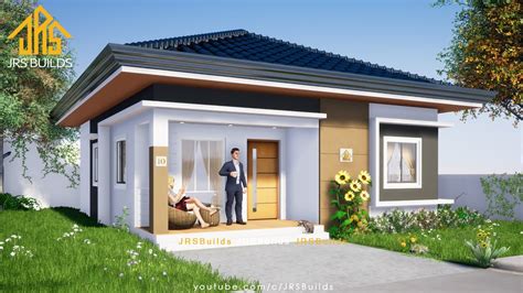 Simple Low Budget House Design 8x9 Meters 2 Bedroom Bungalow Plan