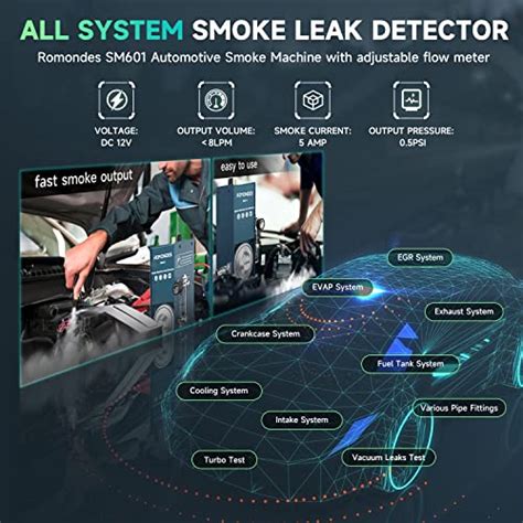 Romondes Sm601 Evap Smoke Machine Automotive Leak Detector Vacuum Leak