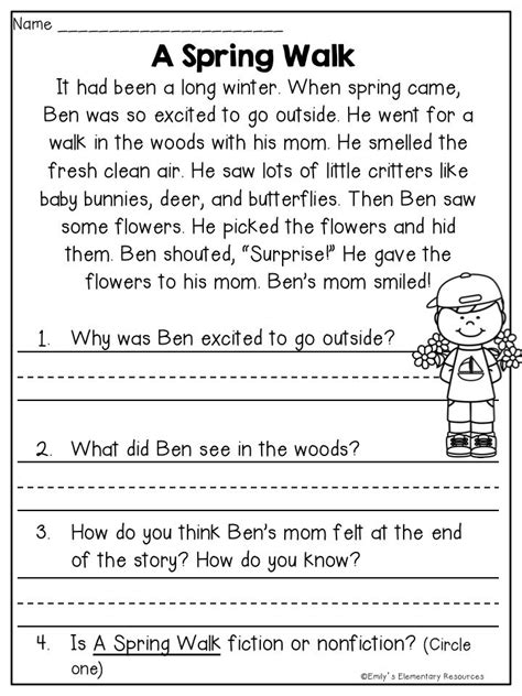 Writing Worksheets For 2nd Graders Printable