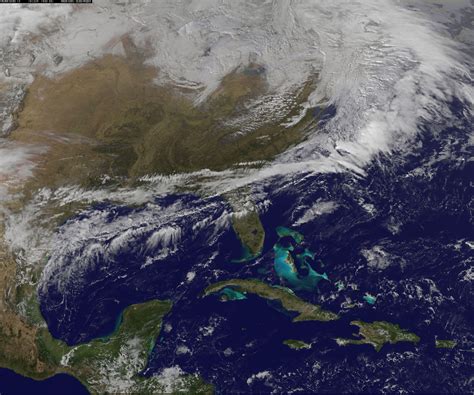 Satellite View Of Big Snowstorm For The Northeastern Us
