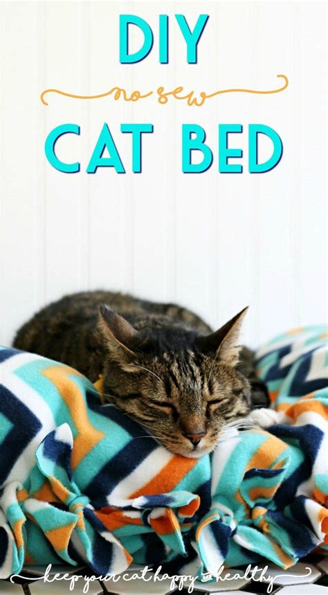 How To Make A Ridiculously Easy No Sew Cat Bed Diy Cat Bed Diy Pet