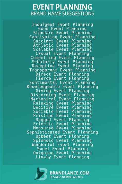 Event Planning Business Name Ideas List