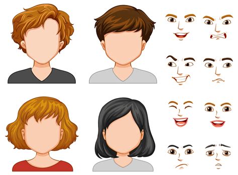 Human Characters With Different Faces 373816 Vector Art At Vecteezy