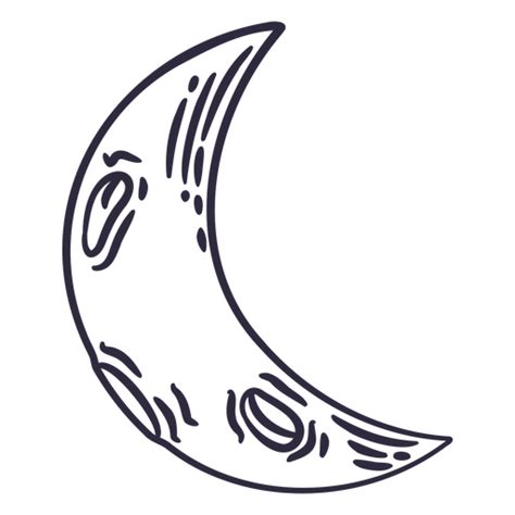 Simple Moon Doodle Stroke Png And Svg Design For T Shirts