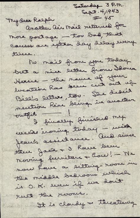 The Loudon World War Ii Letters September 4 1943 2