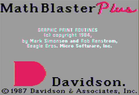 Math Blaster Plus 1987dson And Associatesv17disk 1 Of 2 Free