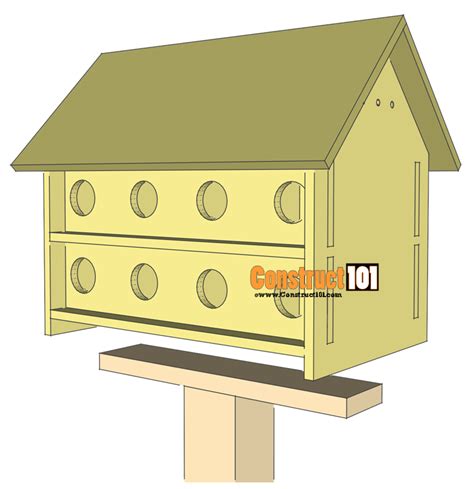 Plans for wooden bench free pdf plans wooden purple martin bird house plans. Purple Martin Bird House Plans - 16 Unit - Construct101 ...