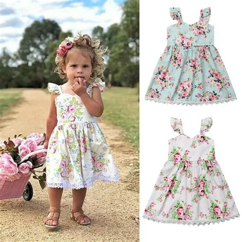 2019 Baby Summer Clothing 1 6y Toddler Kids Baby Girls Floral Lace