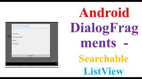 Android Fragments Ep02 Dialog Fragment With Listview With Search