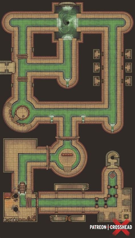 Into The Sewers 30x50 Dndmaps Dungeon Maps Dnd World Map Images And