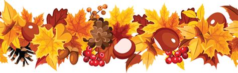 Horizontal Seamless Garland With Colorful Autumn Leaves Vector