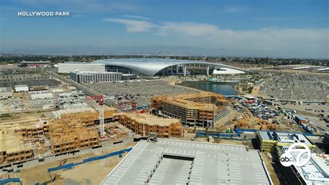 hollywood park in inglewood completes milestone with construction abc7 los angeles