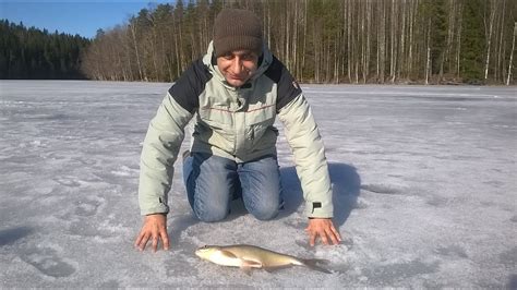 Frozen Lake Ice Fishing In Tampere Finland Youtube