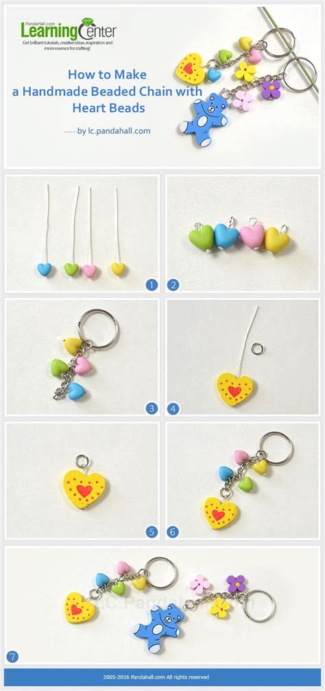 Tutorial On How To Make A Handmade Beaded Chain With Heart Beads From