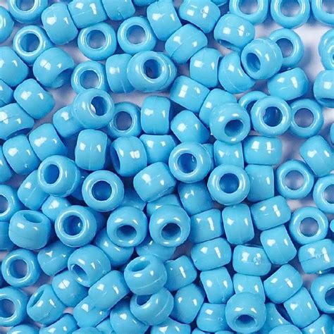 9mm Opaque Light Blue Pony Beads Bulk