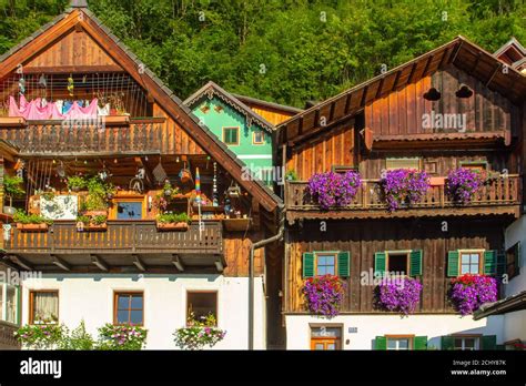 Hallstattaustria August 102020typical Austrian Architecture Wooden