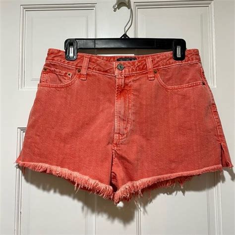 Abercrombie And Fitch Annie High Rise Denim Short With Frayed Hem Size 6 28 High Rise Denim