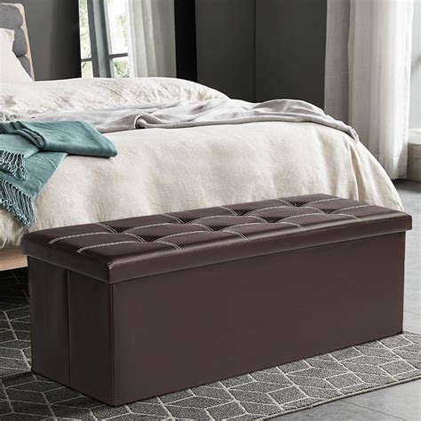 43 Ottoman With Storage Bench For Bedroom Long End Of Bed Seat With