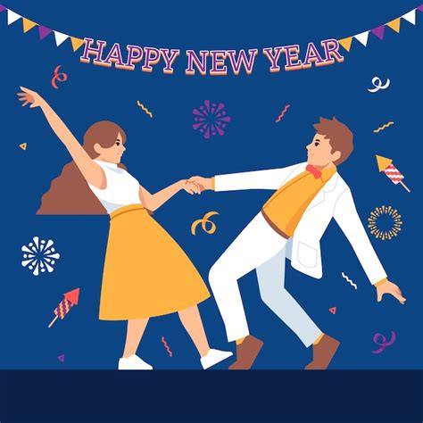 Free Vector Flat New Year Eves Illustration