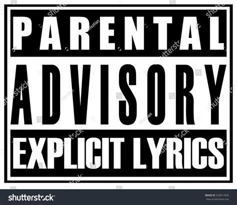 Parental Advisory Explicit Lyrics Sticker Sign Stock Vector 333817826
