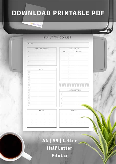Daily To Do List Template With The Most Advanced Layout Featuring