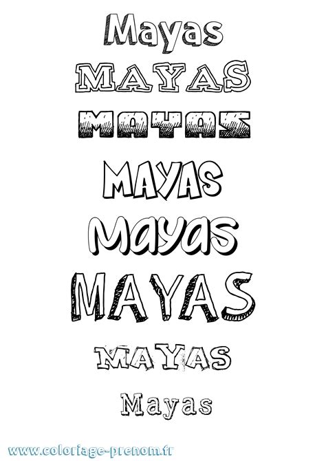 Coloriage Du Prénom Mayas à Imprimer Ou Télécharger Facilement