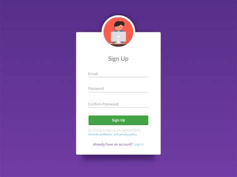 Sign Up Form Animation By Vivek Singh On Dribbble