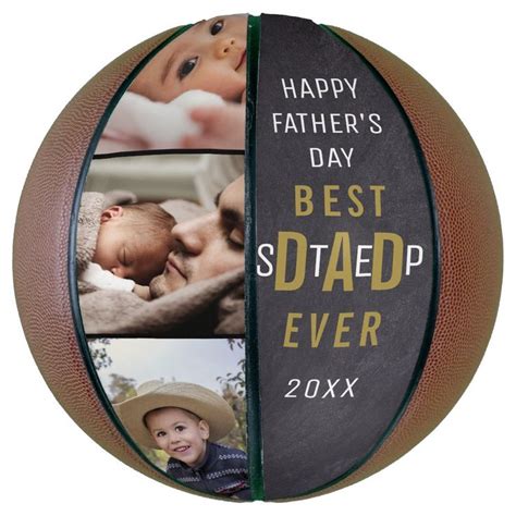 Best Step Dad Happy Father S Day Photo Collage Basketball Zazzle In