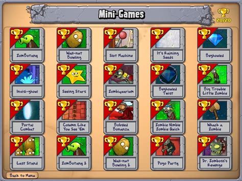 Mini Games Plants Vs Zombies Wiki Fandom