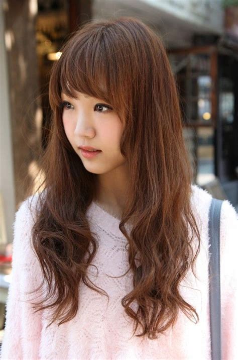 Straight bangs don't only look edgy, but their biggest perk is they. Korean Girls Long Hairstyle | Long hair styles, Haircuts ...