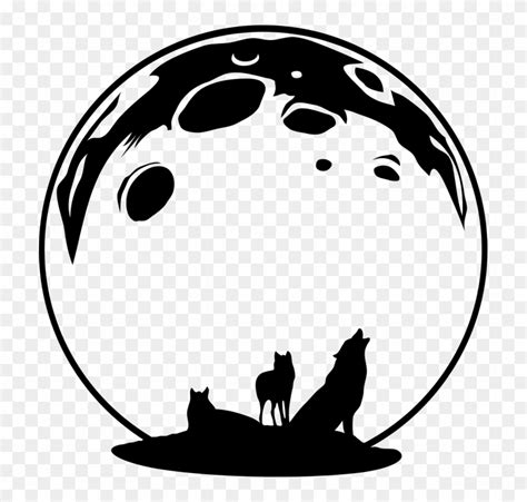 Wolves Howl Moon The Fullness Black And White Wolf Howling Clipart