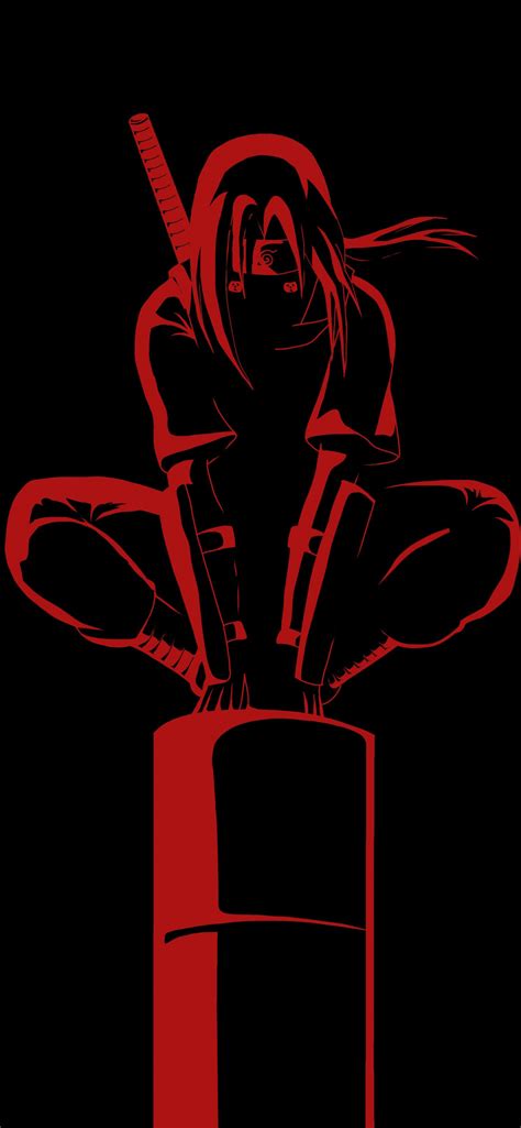 Itachi Uchiha 4K Wallpaper, Naruto, AMOLED, Black background, 5K, Black