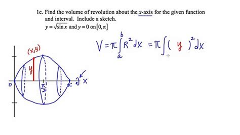 Mathcamp321 Calculus Volumes Of Revolution Disk Sine Curve 62a