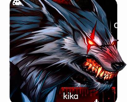 Scary Wolf Metal Bloody Keyboard Theme Android