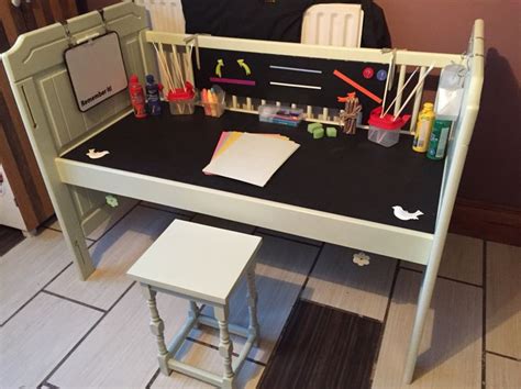 Cot Converted Into An Activity Desk Cribs Repurpose Home Diy Baby