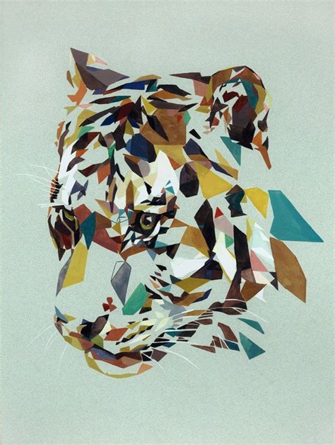 Pin By Simone Bazadona On Design And Type Geometric Tiger Art