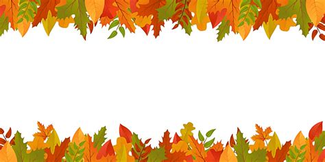 fall leaves border vector sticker clipart fall leaves frame with yellow and red leaves cartoon
